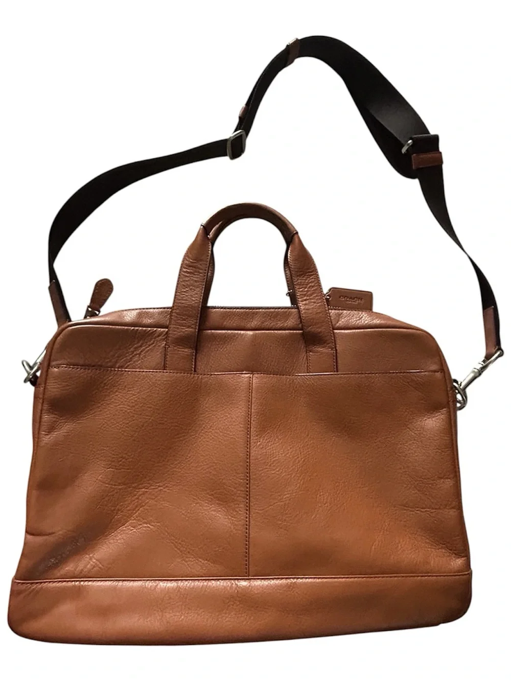 Coach Hamilton Leather Laptop Briefcase with Adjustable Detachable Shoulder